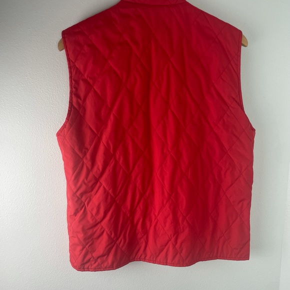 J Crew REVERSIBLE Blood orange Quilted Vest size M - Picture 5 of 8